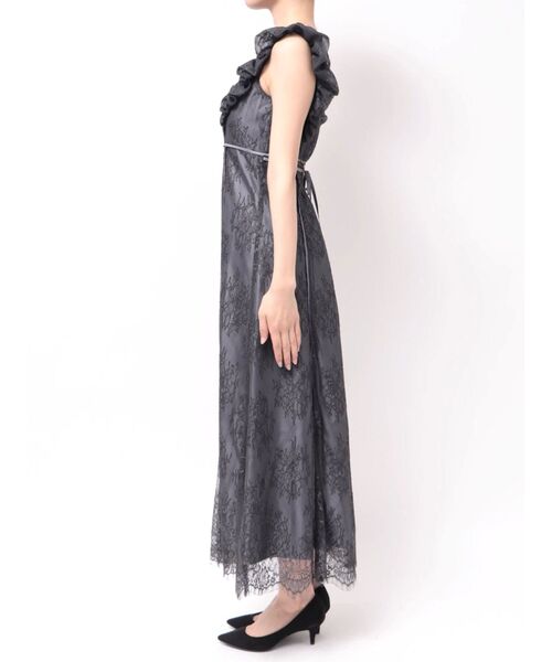 MERCURYDUO（マーキュリーデュオ）の「レースラッフルフレアワンピース（ドレス・レディース・チャコールグレー/ミント・SMALL/MEDIUM）」の14枚目の写真