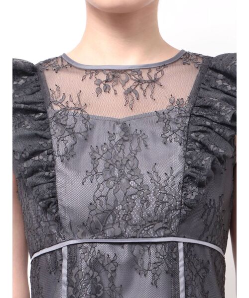 MERCURYDUO（マーキュリーデュオ）の「レースラッフルフレアワンピース（ドレス・レディース・チャコールグレー/ミント・SMALL/MEDIUM）」の16枚目の写真