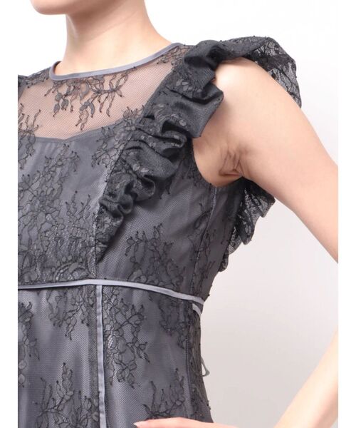 MERCURYDUO（マーキュリーデュオ）の「レースラッフルフレアワンピース（ドレス・レディース・チャコールグレー/ミント・SMALL/MEDIUM）」の17枚目の写真