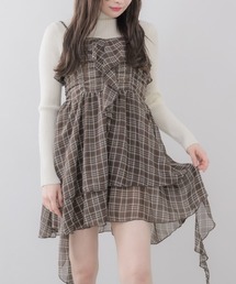 チェックラッフルミニキャミワンピース