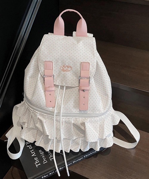 Miniministore(ミニミニストア)の「ドット柄リュックサックフリルバックパック(バックパック/リュック・レディース・ライトグレー/ブラック/オフホワイト・FREE)」の19枚目の写真