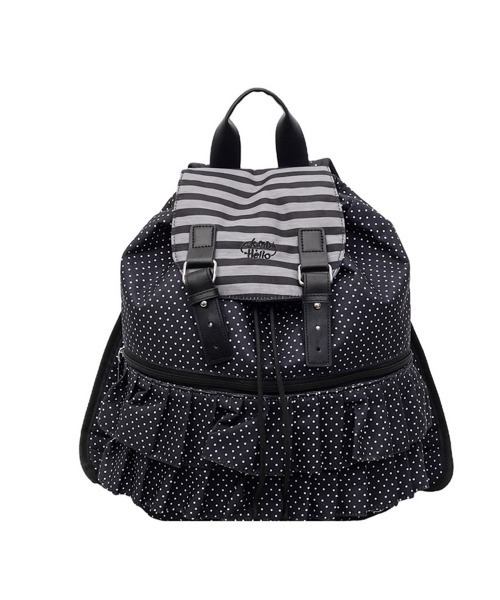 Miniministore(ミニミニストア)の「ドット柄リュックサックフリルバックパック(バックパック/リュック・レディース・ライトグレー/ブラック/オフホワイト・FREE)」の6枚目の写真