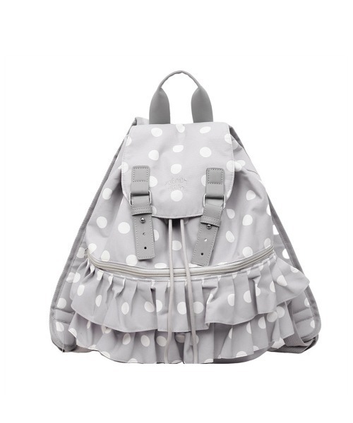 Miniministore(ミニミニストア)の「ドット柄リュックサックフリルバックパック(バックパック/リュック・レディース・ライトグレー/ブラック/オフホワイト・FREE)」の5枚目の写真