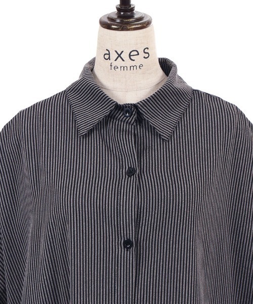 axes femme(アクシーズファム)の「配色ロングシャツワンピース(ワンピース・レディース・グレー/ブルー・FREE)」の15枚目の写真