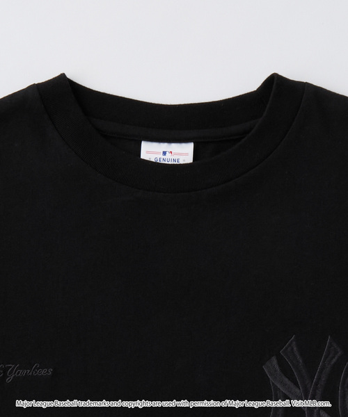 MLB(メジャーリーグベースボール)の「MLB/メジャーリーグベースボール 別注 ロゴ刺繍 ワッフルスリーブ フェイクレイヤードロンT(Tシャツ/カットソー・メンズ・ダークブラウン/スミクロ/ブラック/ネイビー/オートミール・S/M/L)」の16枚目の写真