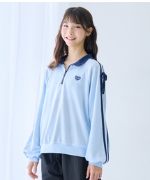 Amourire girl（アムリールガール）の「袖リボンハーフジップトレーナー（スウェット）」