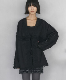 Firsthand/ファーストハンド レース切替え Vネック シャツ【限定展開】