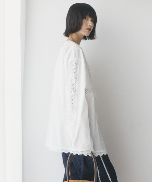 Firsthand(ファーストハンド)の「Firsthand/ファーストハンド レース切替え Vネック シャツ【限定展開】(シャツ/ブラウス・レディース・ホワイト/ブラック/その他・FREE)」の16枚目の写真
