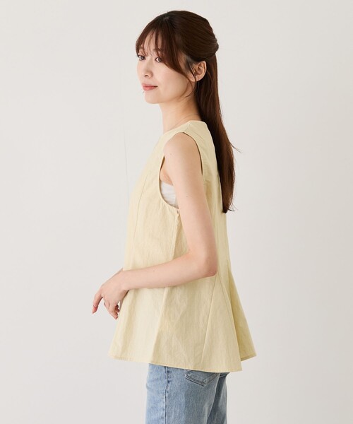 Jayro(ジャイロ)の「コットンノースリーブマチブラウス(シャツ/ブラウス・レディース・ホワイト系その他/チャコールグレー/イエロー系その他・M)」の19枚目の写真