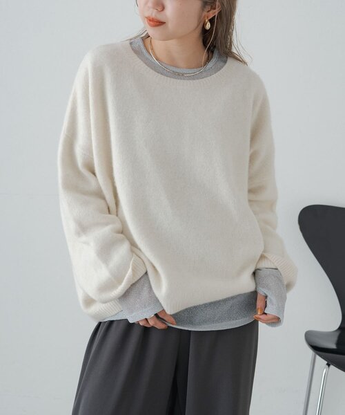 Omekashi(オメカシ)の「【リバイバル】シアーラメプルオーバー(Tシャツ/カットソー・レディース・ブラウン/グレー/ブラック/オフホワイト・FREE)」の11枚目の写真