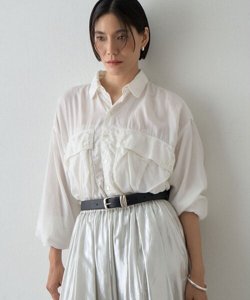 Whim Gazette(ウィムガゼット)の「【KATHARINE HAMNETT】パラシュートシャツ(シャツ/ブラウス・レディース・ブラウン/オフホワイト・FREE)」の13枚目の写真