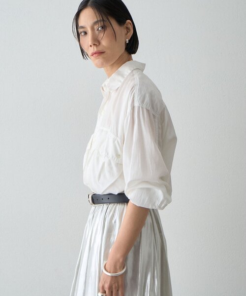 Whim Gazette(ウィムガゼット)の「【KATHARINE HAMNETT】パラシュートシャツ(シャツ/ブラウス・レディース・ブラウン/オフホワイト・FREE)」の8枚目の写真