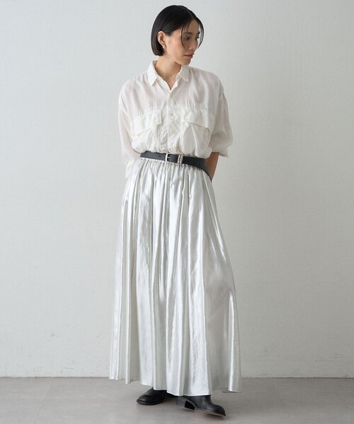 Whim Gazette(ウィムガゼット)の「【KATHARINE HAMNETT】パラシュートシャツ(シャツ/ブラウス・レディース・ブラウン/オフホワイト・FREE)」の6枚目の写真