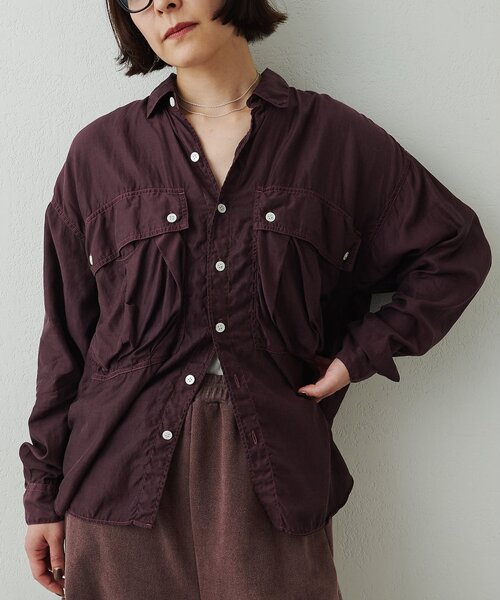 Whim Gazette(ウィムガゼット)の「【KATHARINE HAMNETT】パラシュートシャツ(シャツ/ブラウス・レディース・ブラウン/オフホワイト・FREE)」の17枚目の写真