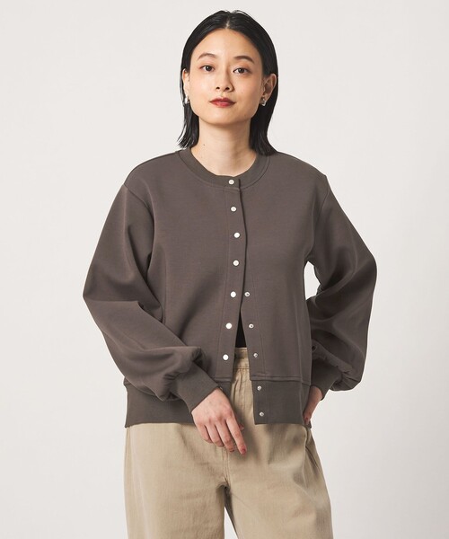 A DAY IN THE LIFE UNITED ARROWS(アデイインザライフユナイテッドアローズ)の「ダンボールニット クルーネックカーディガン <A DAY IN THE LIFE>(カーディガン/ボレロ・レディース・ダークブラウン/レッド/ネイビー/ナチュラル・FREE)」の2枚目の写真