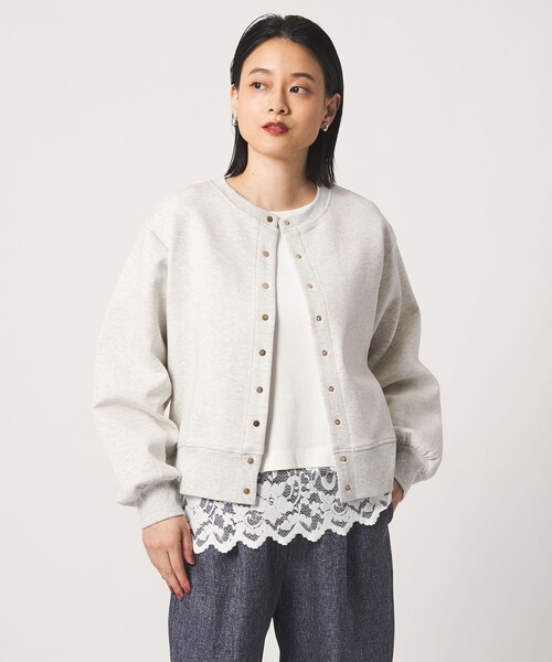 A DAY IN THE LIFE UNITED ARROWS(アデイインザライフユナイテッドアローズ)の「ダンボールニット クルーネックカーディガン <A DAY IN THE LIFE>(カーディガン/ボレロ・レディース・ダークブラウン/レッド/ネイビー/ナチュラル・FREE)」の3枚目の写真