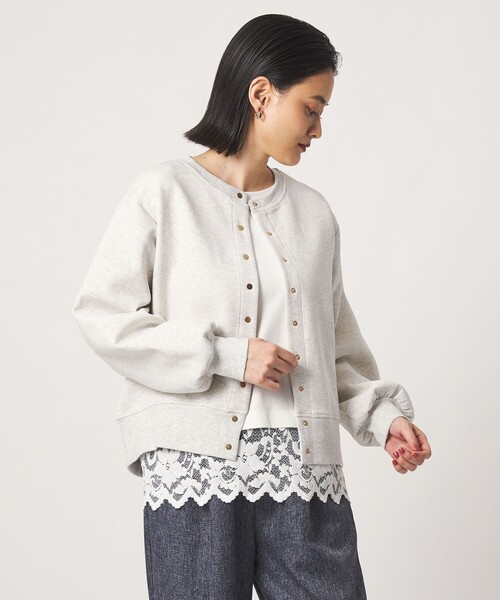A DAY IN THE LIFE UNITED ARROWS(アデイインザライフユナイテッドアローズ)の「ダンボールニット クルーネックカーディガン <A DAY IN THE LIFE>(カーディガン/ボレロ・レディース・ダークブラウン/レッド/ネイビー/ナチュラル・FREE)」の5枚目の写真