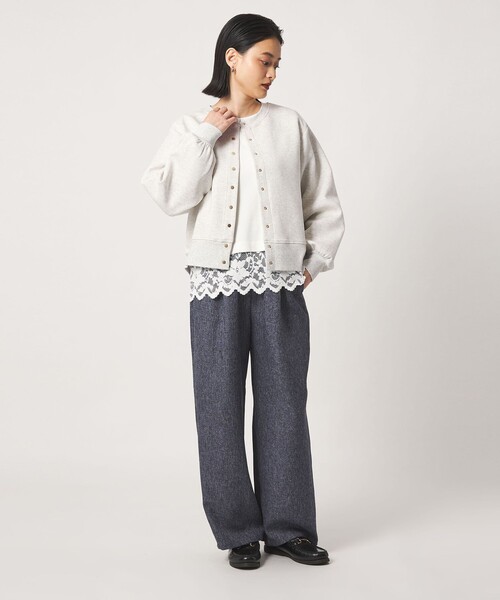 A DAY IN THE LIFE UNITED ARROWS(アデイインザライフユナイテッドアローズ)の「ダンボールニット クルーネックカーディガン <A DAY IN THE LIFE>(カーディガン/ボレロ・レディース・ダークブラウン/レッド/ネイビー/ナチュラル・FREE)」の6枚目の写真