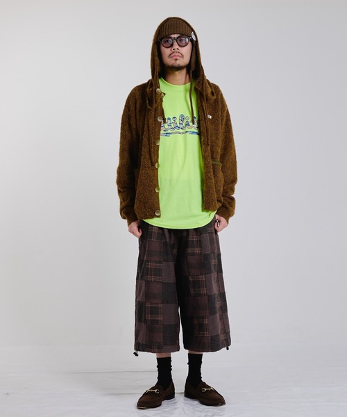 EFFECTEN（エフェクテン）の「【EFFECTEN】Shaggy hooded cardigan（カーディガン/ボレロ・メンズ・チャコールグレー/ブラウン・FREE）」の2枚目の写真