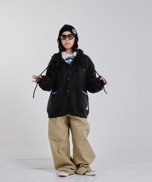 EFFECTEN（エフェクテン）の「【EFFECTEN】Shaggy hooded cardigan（カーディガン/ボレロ・メンズ・チャコールグレー/ブラウン・FREE）」の13枚目の写真