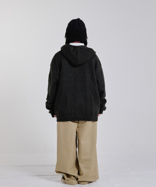 EFFECTEN（エフェクテン）の「【EFFECTEN】Shaggy hooded cardigan（カーディガン/ボレロ・メンズ・チャコールグレー/ブラウン・FREE）」の14枚目の写真