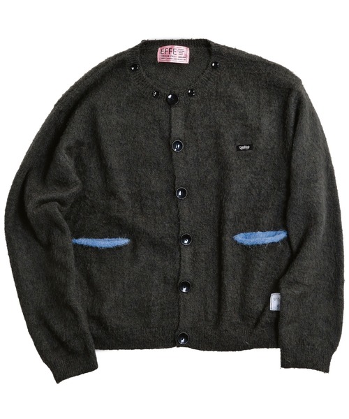 EFFECTEN（エフェクテン）の「【EFFECTEN】Shaggy hooded cardigan（カーディガン/ボレロ・メンズ・チャコールグレー/ブラウン・FREE）」の4枚目の写真