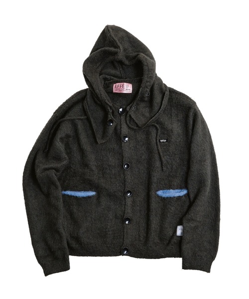 EFFECTEN（エフェクテン）の「【EFFECTEN】Shaggy hooded cardigan（カーディガン/ボレロ・メンズ・チャコールグレー/ブラウン・FREE）」の6枚目の写真