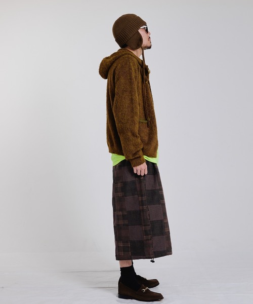 EFFECTEN（エフェクテン）の「【EFFECTEN】Shaggy hooded cardigan（カーディガン/ボレロ・メンズ・チャコールグレー/ブラウン・FREE）」の8枚目の写真