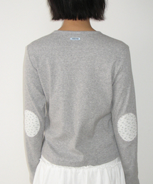 FLORAL ELBOW PATCH LONG SLEEVE GREY