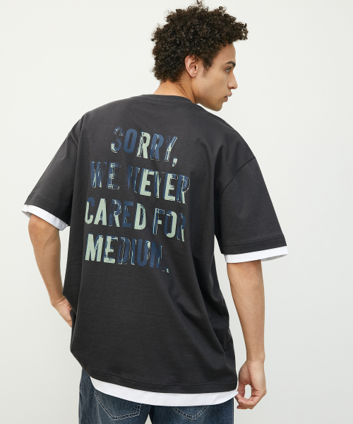 BOOVOOM（ブーブーム）の「[ビッグサイズ]ネバーケアM Tシャツ（Tシャツ/カットソー・メンズ・ブルー/チャコール・XL/XXL/XXXL）」の3枚目の写真