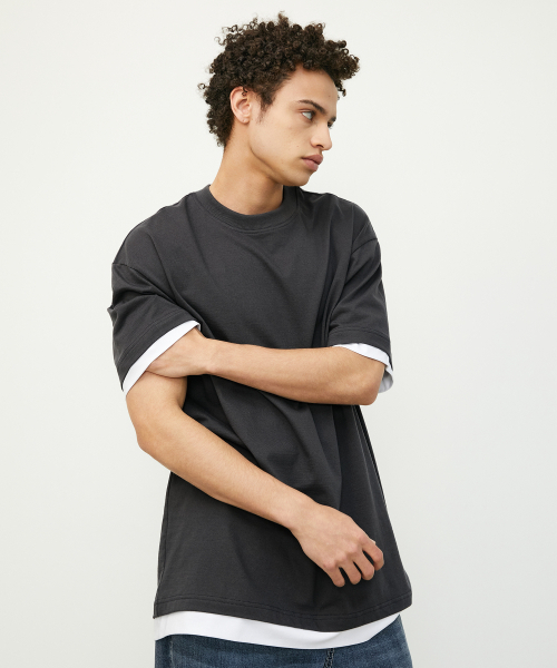 BOOVOOM（ブーブーム）の「[ビッグサイズ]ネバーケアM Tシャツ（Tシャツ/カットソー・メンズ・ブルー/チャコール・XL/XXL/XXXL）」の4枚目の写真