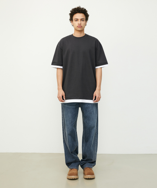 BOOVOOM（ブーブーム）の「[ビッグサイズ]ネバーケアM Tシャツ（Tシャツ/カットソー・メンズ・ブルー/チャコール・XL/XXL/XXXL）」の6枚目の写真