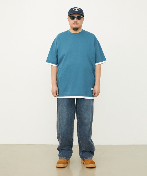 BOOVOOM（ブーブーム）の「[ビッグサイズ]ネバーケアM Tシャツ（Tシャツ/カットソー・メンズ・ブルー/チャコール・XL/XXL/XXXL）」の7枚目の写真