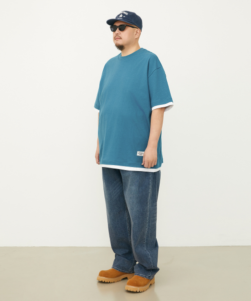 BOOVOOM（ブーブーム）の「[ビッグサイズ]ネバーケアM Tシャツ（Tシャツ/カットソー・メンズ・ブルー/チャコール・XL/XXL/XXXL）」の8枚目の写真
