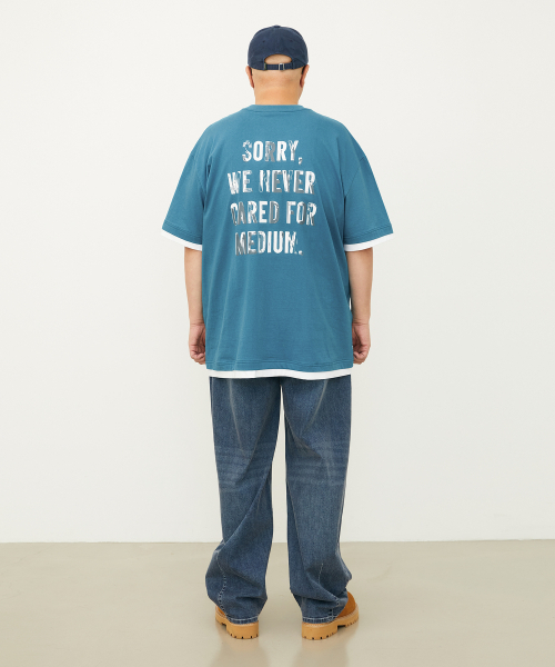 BOOVOOM（ブーブーム）の「[ビッグサイズ]ネバーケアM Tシャツ（Tシャツ/カットソー・メンズ・ブルー/チャコール・XL/XXL/XXXL）」の9枚目の写真