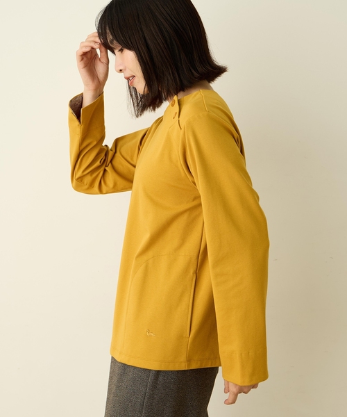 DECOY SINCE 1981(デコイシンスイチキュウハチイチ)の「【Liberty】リバティプリントクルーネックプルオーバー(Tシャツ/カットソー・レディース・マスタード/ネイビー・M/L/LL)」の12枚目の写真