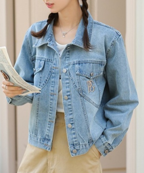 AMAJI(アマジ)の「刺繍 オーバーサイズ ジャケット(その他アウター・レディース・ライトブルー・X-LARGE/LARGE/MEDIUM/SMALL)」の1枚目の写真