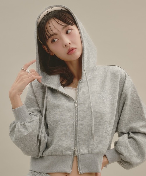 apres jour mignon(アプレジュールミニョン)の「【2点セット】ラインストーンパーカーセット(パーカー・レディース・ブラック/杢グレー・フリー)」の22枚目の写真