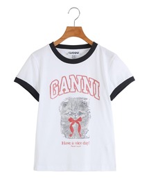 GANNI / ガニー：【レディース】Basic Cotton Jersey Margot Kitty Print：A1050030[ANN]