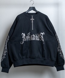 BACKSTAGE PASS（バックステージパス）の「CATHEDRAL H Zクロスチャーム ハーフジップ ウォッシュドビッグスウェット（スウェット）」