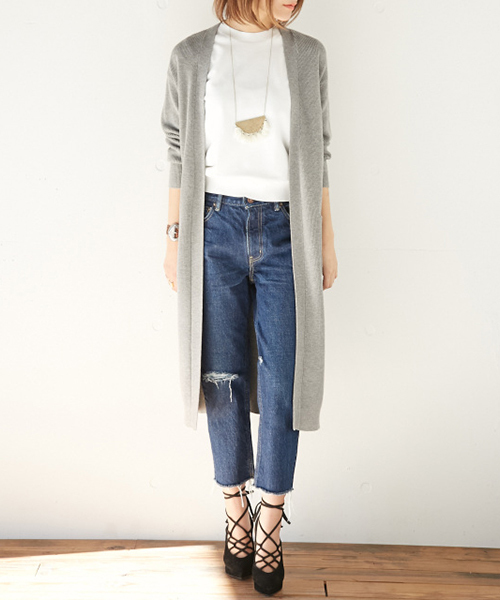 SLY（スライ）の「COTTON HGガウン-S（カーディガン/ボレロ・レディース・ブラック/トップグレー/ネイビー/レッド・FREE）」の3枚目の写真