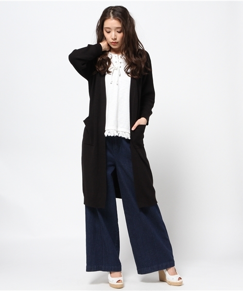 SLY（スライ）の「COTTON HGガウン-S（カーディガン/ボレロ・レディース・ブラック/トップグレー/ネイビー/レッド・FREE）」の10枚目の写真