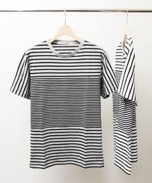 KATHARINE HAMNETT LONDON  | 【 SPECIAL PRICE企画 】SWITCHING BORDER T-SHIRT / スイッチングボーダーT Tシャツ(Tシャツ/カットソー)