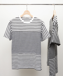 KATHARINE HAMNETT LONDON  | 【 SPECIAL PRICE企画 】SWITCHING BORDER T-SHIRT / スイッチングボーダーT Tシャツ(Tシャツ/カットソー)