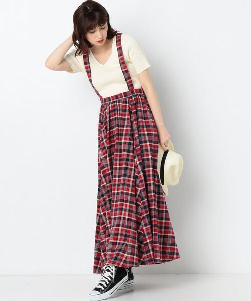 Another Edition（アナザーエディション）の「チェック柄サスペンダースカート/AEBC CHK ｻｽﾍﾟﾝﾀﾞｰ SK◆（スカート・レディース・レッド/ケリー・FREE）」の14枚目の写真