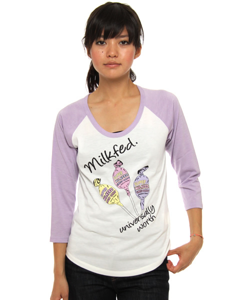 MILKFED.(ミルクフェド)の「BBT LOLLIPOP CANDY(Tシャツ/カットソー・レディース・ホワイト/ネイビー/パープル・X-SMALL/SMALL)」の1枚目の写真