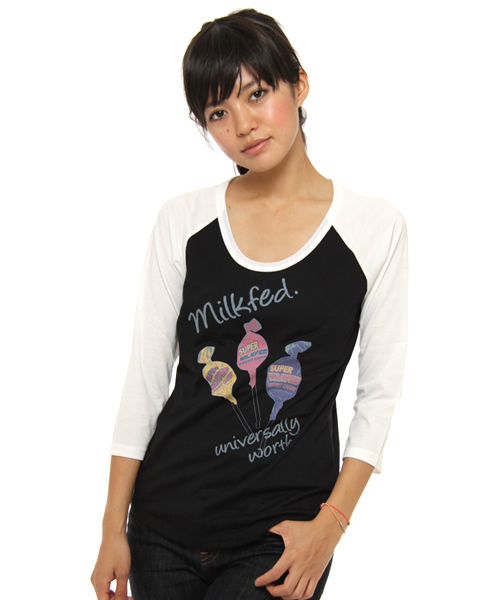 MILKFED.(ミルクフェド)の「BBT LOLLIPOP CANDY(Tシャツ/カットソー・レディース・ホワイト/ネイビー/パープル・X-SMALL/SMALL)」の2枚目の写真