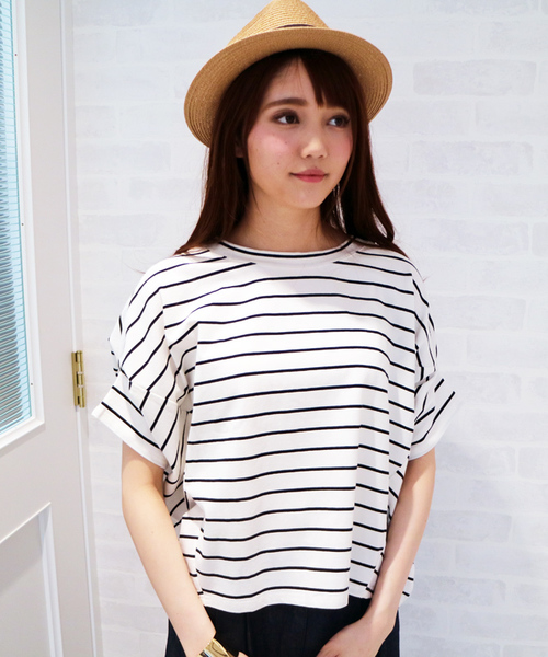 N.（N. Natural Beauty Basic）（エヌエヌナチュラルビューティーベーシック）の「フォルムドレープカットソー（Tシャツ/カットソー・レディース・ホワイト/ホワイト系その他/ボルドー/ネイビー・MEDIUM）」の2枚目の写真