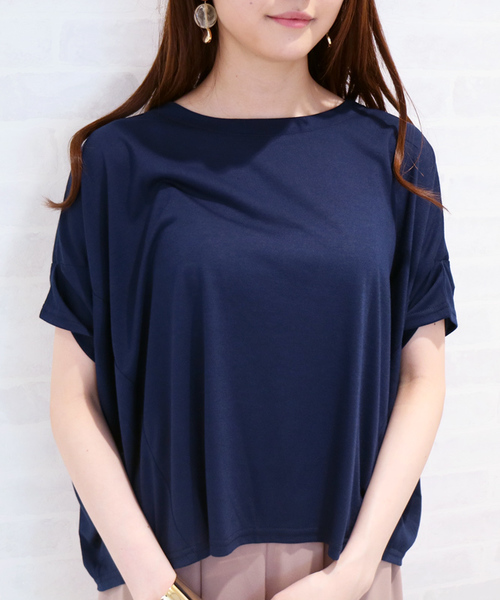 N.（N. Natural Beauty Basic）（エヌエヌナチュラルビューティーベーシック）の「フォルムドレープカットソー（Tシャツ/カットソー・レディース・ホワイト/ホワイト系その他/ボルドー/ネイビー・MEDIUM）」の3枚目の写真