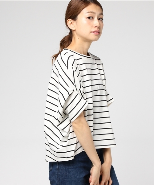 N.（N. Natural Beauty Basic）（エヌエヌナチュラルビューティーベーシック）の「フォルムドレープカットソー（Tシャツ/カットソー・レディース・ホワイト/ホワイト系その他/ボルドー/ネイビー・MEDIUM）」の7枚目の写真